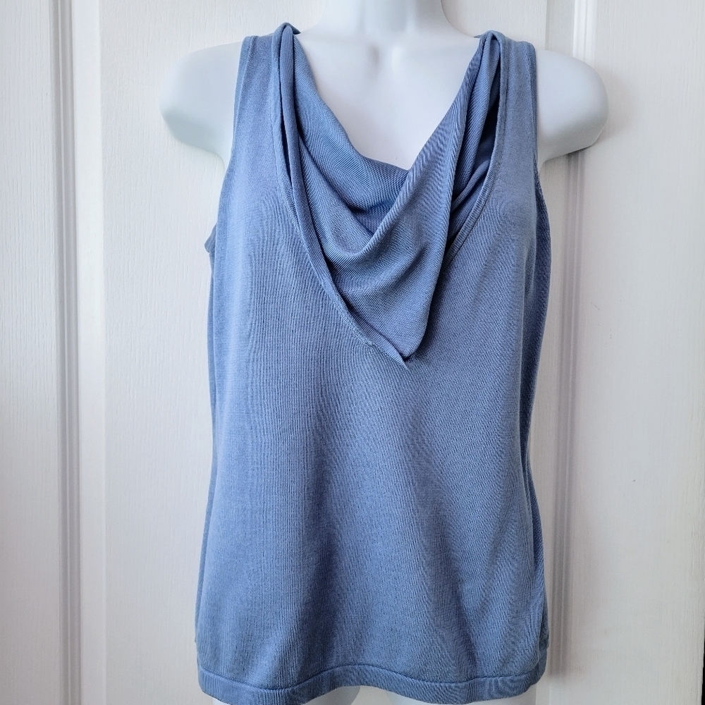 Etcetera Drape Front Top Blue